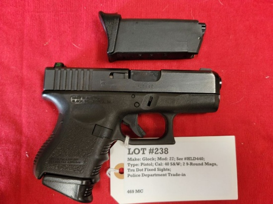 Glock Mod 27 40 S&W Pistol