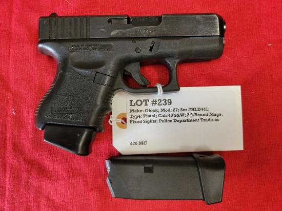 Glock Mod 27 40 S&W Pistol