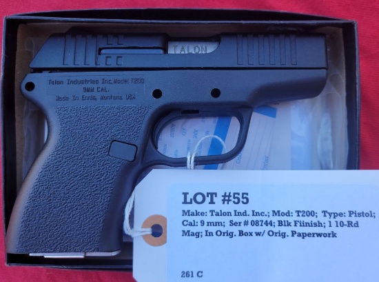 Talon Ind. Inc. Mod T200 9mm Pistol