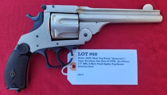 S&W Model Top Break Automatic 44 CFW Revolver