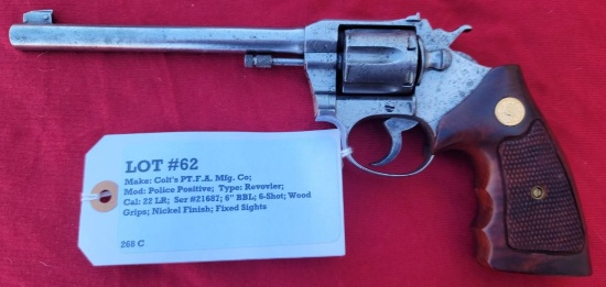Colt's PT.F.A. Mfg Co. Model Police Positive .22 Cal Revolver
