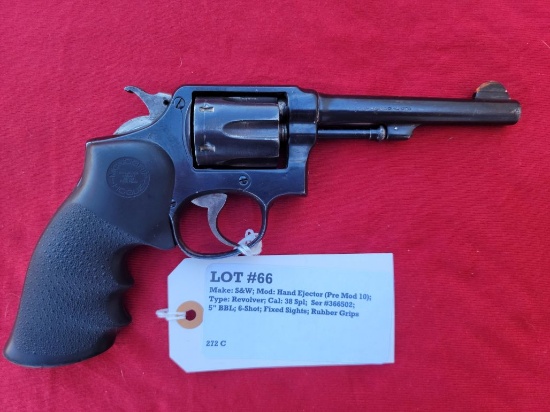 S&W Model Hand Ejector Pre Model 10 38 Spl Revolver
