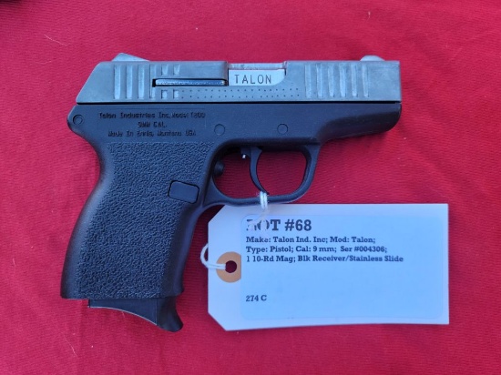Talon Ind. Inc. Model Talon 9mm Pistol