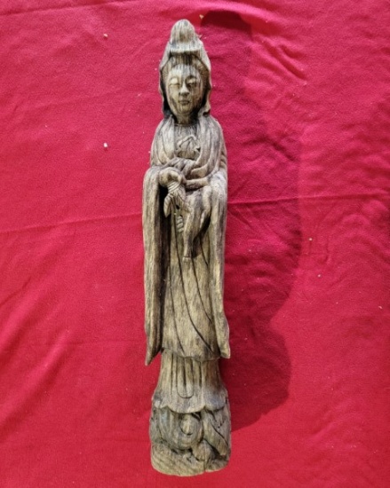 Wooden Chinese Guanyin Figurine