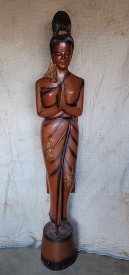 65" H Wooden Statue