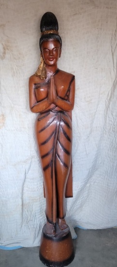 65" H Wooden Statue