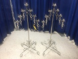 (2) 7 Light V-Shaped Adjustable Height Candelabras