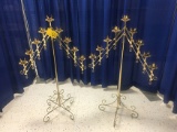 (2) 9 Light V-Shape Adjustable Height Candelabras