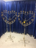 (2) 16 Light Heart Shape Adjustable Height Candelabras