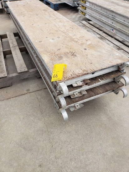 (3) Aluminum Frame, Wood Deck 19in Wide x 7ft Long Scaffolding Walk Boards