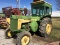 JD 830 Diesel with cab, rear weights, 18.4-34 tires, PTO, seller says will run, S# 8306006
