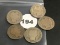 Lot of 5 1903-O, 1904, 1905, 1905-O, 1905-S Liberty Dimes