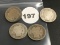 Lot of 4 1908, 1908-O, 1908-S, 1908-D Liberty Dimes