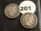 Lot of (2) 1914-S Barber Dimes