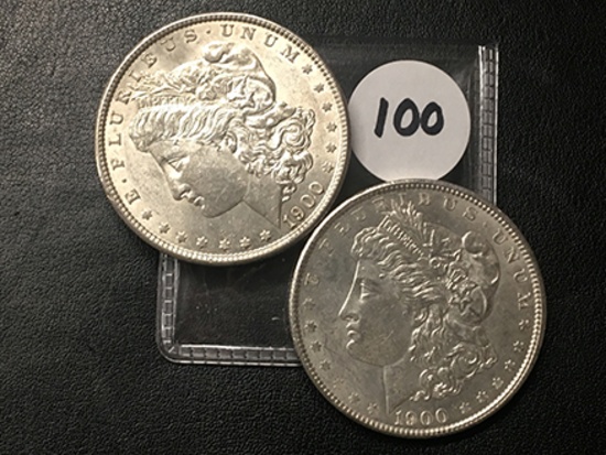 2x$ 1900 Morgan Dollar, BU