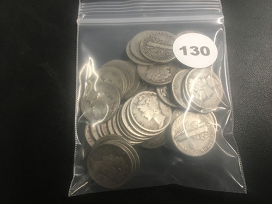Lot of 50 Assorted Mercury Dimes