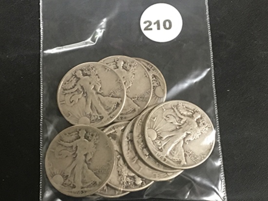 10x$ 1940's Liberty Half dollars