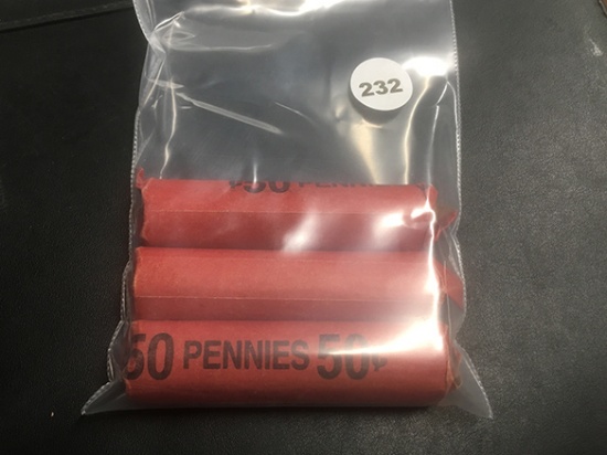 3 Rolls Wheat Cents