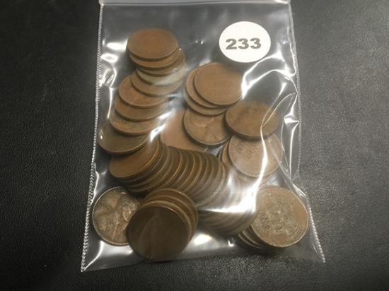 Lot of 50 Early Wheat Cents