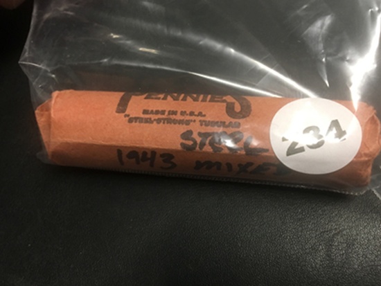 1 Roll 1943 Mixed Wheat Steel cents