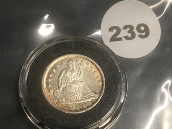 1839 Seated Liberty Dime, No Drapery, Nice