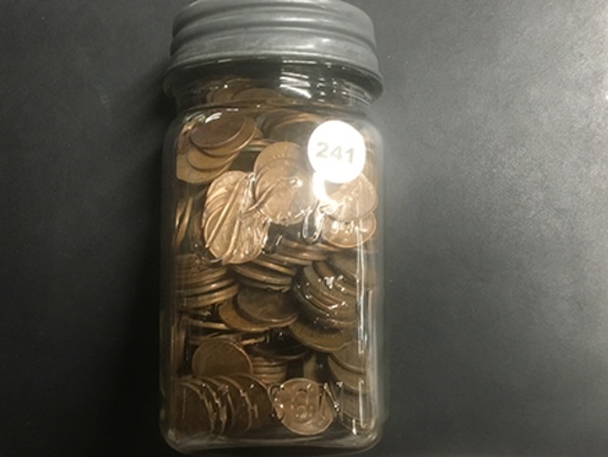Pint Jar of 500+ Wheat Cents