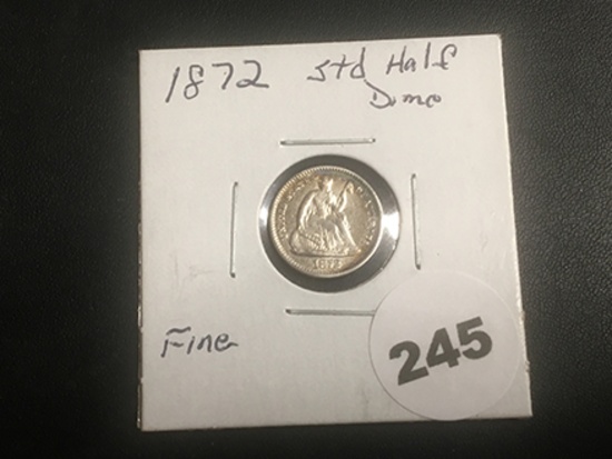 1872 Seated Liberty Half Dime