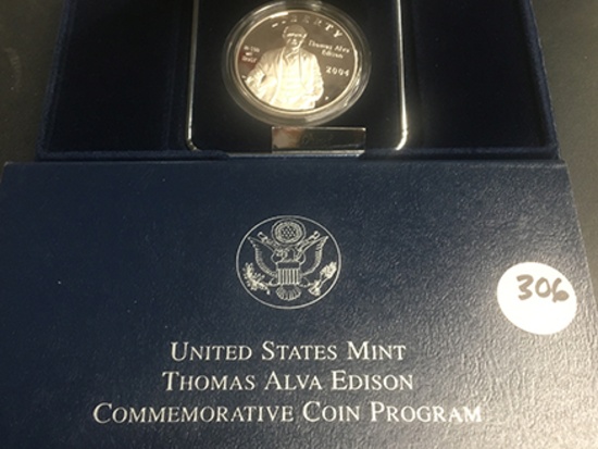 2004 Thomas Edison Proof Silver Dollar