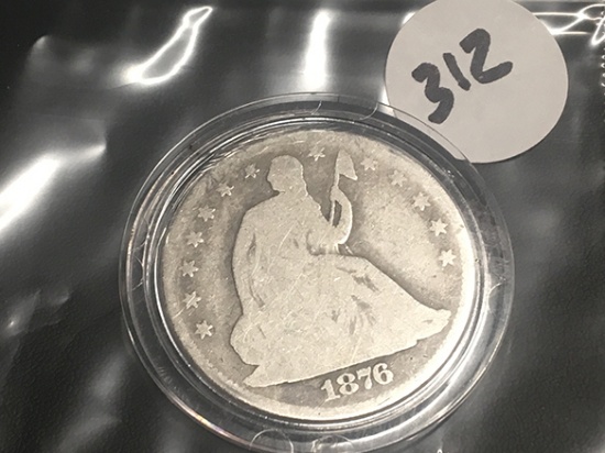 1876 CC Seated Liberty Half