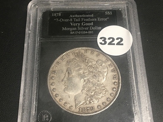 1878 Morgan Silver Dollar 7/8