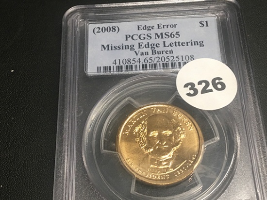 2008 Presidential $1 Error Coin PCGS MS65