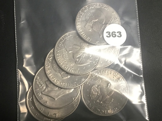 Lot of 9 Ike Dollars