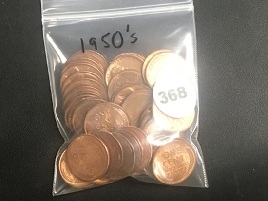 Unc. 1950â€™s Wheat cents