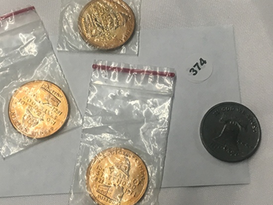 Lot of 4 Tokens, Statehood etc.