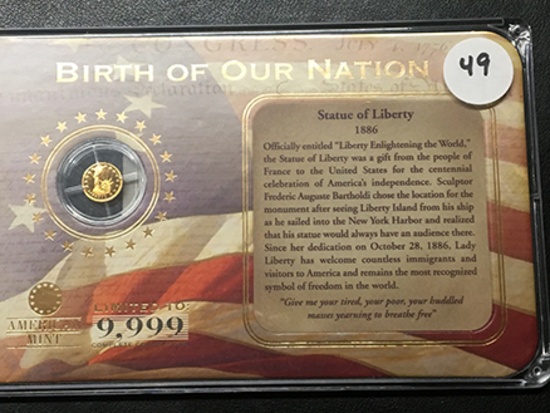 Statue of Liberty .585 Gold Proof