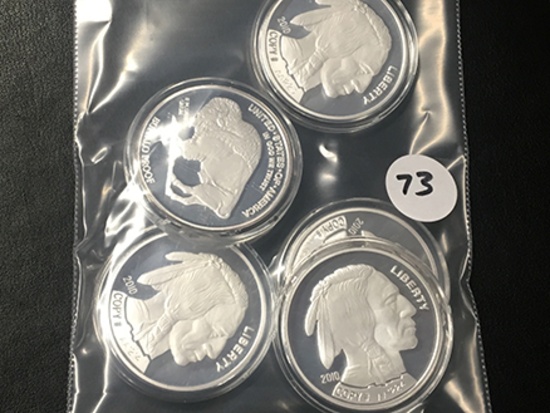 5x$ Buffalo Proof Silver Rounds