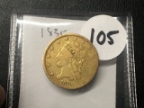 1835 $5 Classic Head Liberty Gold