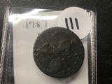 1787 Connecticut Horned Bust Post Colonial Cent