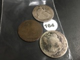 Lot of 3 1831 Bust Half 1853 & 1863 Seated Halves