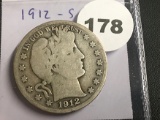 1912-S Barber Half