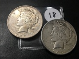 2x$ 1922-D, 1926-S Peace Dollars