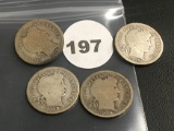 Lot of 4 1908, 1908-O, 1908-S, 1908-D Liberty Dimes
