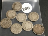 Lot of 8 Barber Dimes