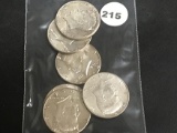 Lot of (6) 1964 Silver Kennedy Half Dollars