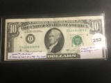1974 $10 error misaligned front to back & both seals & serial # printed high