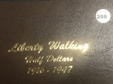 Walking Liberty Half Dansco Album with 9 Walkers, Nice