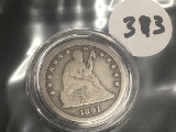 1891-S Seated Liberty Quarter