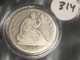 1858 Seated Liberty Half