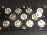 Complete 11 War Nickels set Uncirculated