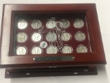 15 Standing Liberty Quarters in Cherrywood display case